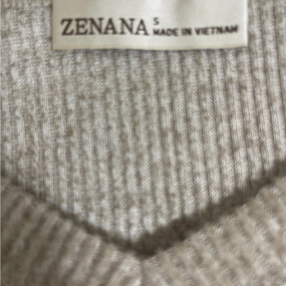 Ribbed Butter soft Lounge Short Set | Oatmeal Beige| Size Small NEW by Zenana - Picture 3 of 6